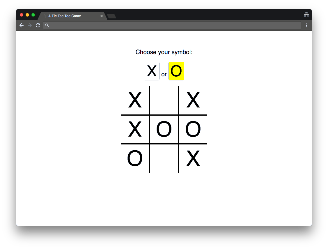 A Tic Tac Toe board with X and O markers placed across the grid