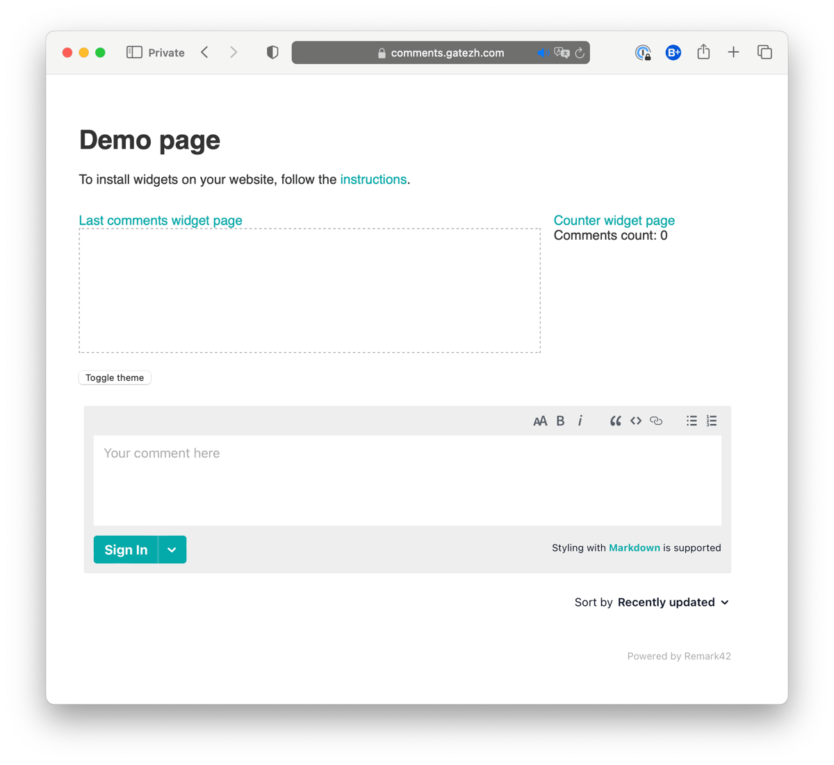 Comments demo page