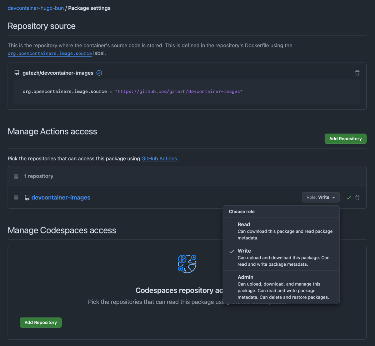Manage Actions access
